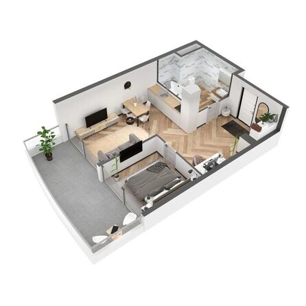 Планировка 2-комн 56,8 м²