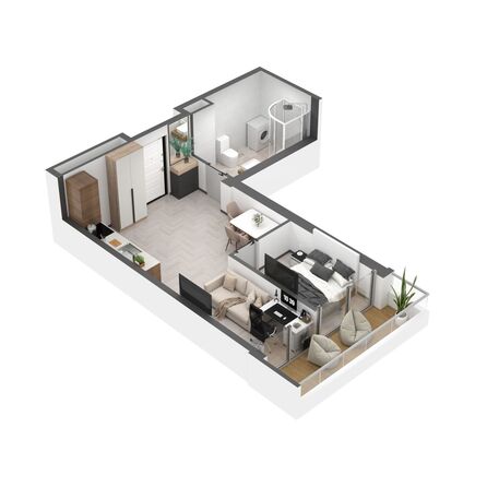 Планировка 1-комн 41,4, 41,8 м²