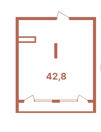 Планировка Студия 42,8 м²