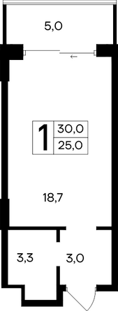 Планировка Апартамент 30 м²