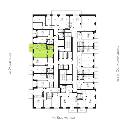 Планировка 2-комн 46,8 - 47,3 м²