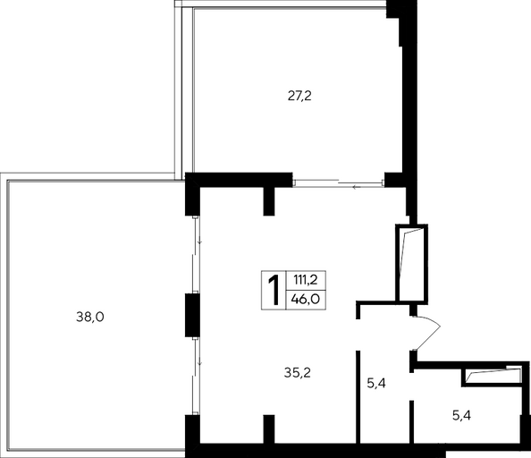 Планировка Апартамент 111,2 м²