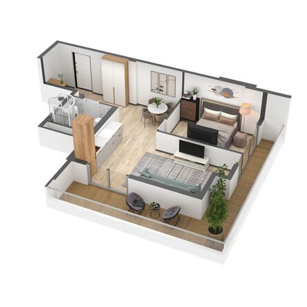 Планировка 2-комн 61,4 м²