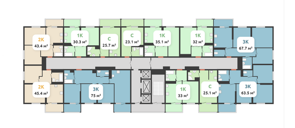 План 4-24 этажа