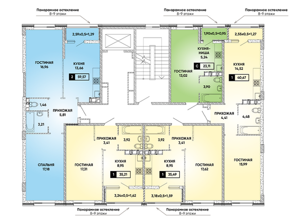 Типовой план этажа 3 подъезд