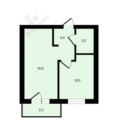 
   Продам 1-комнатную, 34.6 м², Тургеневское шоссе ул, 33/1к3

. Фото 12.