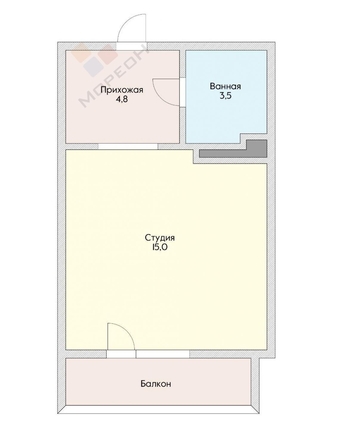 
   Продам 1-комнатную, 43.4 м², Тургеневское шоссе ул, 1/Гк1

. Фото 28.