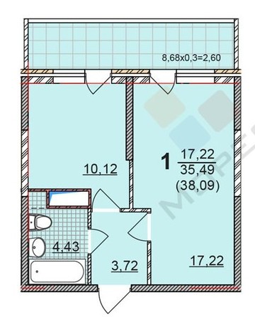 
   Продам 1-комнатную, 38 м², Шоссе Нефтяников ул, 22к2

. Фото 25.