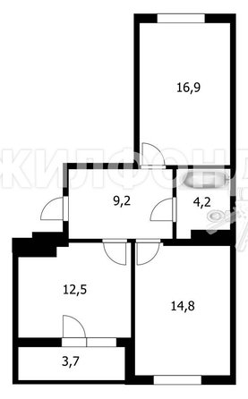 
   Продам 2-комнатную, 57.6 м², Позднякова ул, 2 к4

. Фото 20.