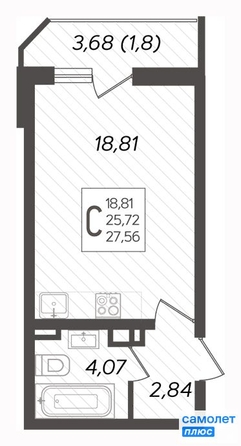 
   Продам студию, 27.06 м², Ural (Урал)

. Фото 8.