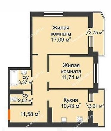 
   Продам 2-комнатную, 57 м², Боспорская ул, 10

. Фото 6.