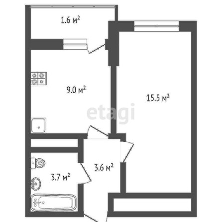 
   Продам 1-комнатную, 38.7 м², Героя Георгия Бочарникова ул, 4 к3

. Фото 9.