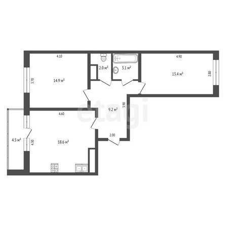 
   Продам 2-комнатную, 70 м², Домбайская ул, 55

. Фото 11.