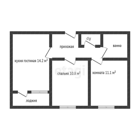 
   Продам 2-комнатную, 49.5 м², 1-й Лиговский пр-д, 2  2

. Фото 1.