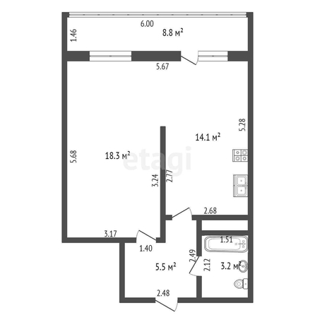 
   Продам 1-комнатную, 49.9 м², Домбайская ул, 10/1  1

. Фото 18.