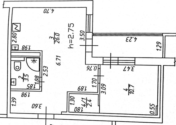 
   Продам 1-комнатную, 42.9 м², Героя Яцкова И.В. ул, 8

. Фото 15.