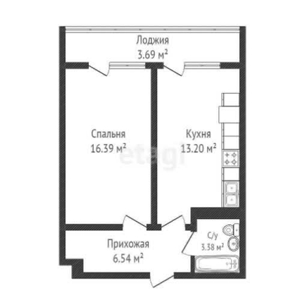 
   Продам 1-комнатную, 39.5 м², Старокубанская ул, 124

. Фото 1.