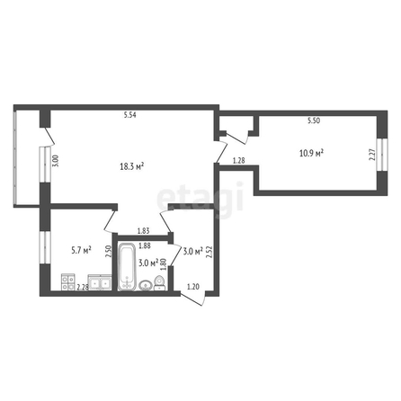 
   Продам 2-комнатную, 41.5 м², 1-й Заречный пр-д, 10

. Фото 10.