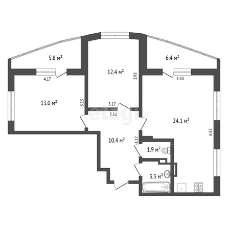 
   Продам 2-комнатную, 65.1 м², Конгрессная ул, 29

. Фото 1.