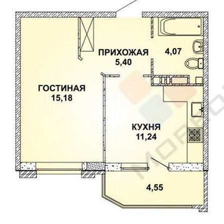 
   Продам 1-комнатную, 38.32 м², Григория Булгакова ул, 8к1

. Фото 21.
