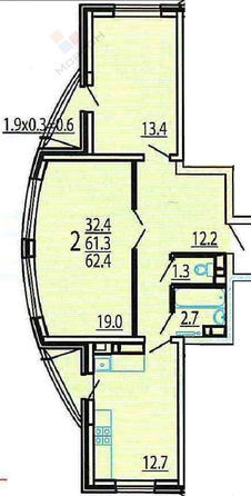 
   Продам 2-комнатную, 62.9 м², Домбайская ул, 6/1

. Фото 19.