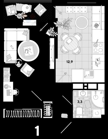 
   Продам 1-комнатную, 34.7 м², Константина Гондаря ул, 103к1

. Фото 21.