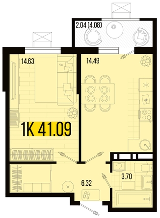 
   Продам 1-комнатную, 41.09 м², Цветной бульвар, литер 2

. Фото 8.