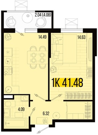 
   Продам 1-комнатную, 41.18 м², Цветной бульвар, литер 3

. Фото 4.