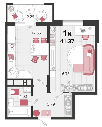 
   Продам 1-комнатную, 41.37 м², Родные просторы, литера 22

. Фото 8.