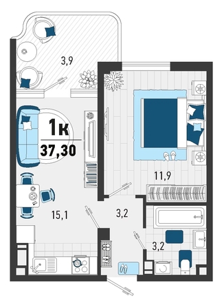 
   Продам 1-комнатную, 33.9 м², Конечная ул, 2

. Фото 23.