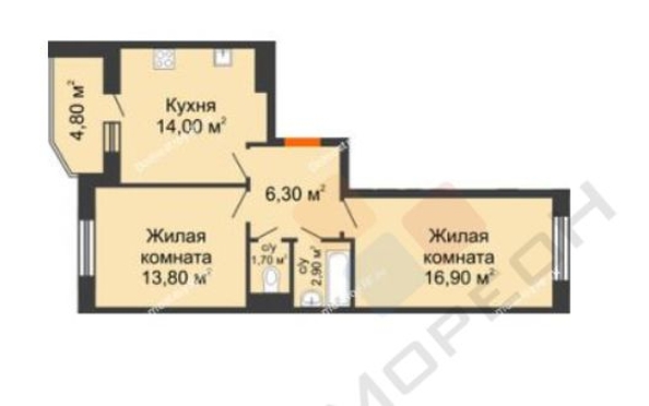 
   Продам 2-комнатную, 56 м², Григория Булгакова ул, 6

. Фото 7.