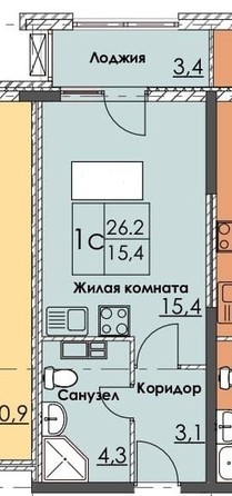 
   Продам студию, 26 м², Парковая ул, 61к4

. Фото 2.