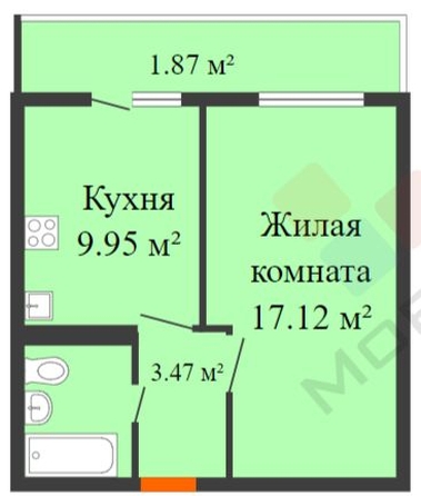 
   Продам 1-комнатную, 34.4 м², краеведа Соловьёва В.А. ул, 6к6

. Фото 8.