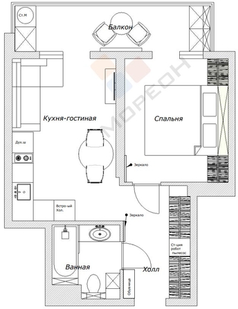 
   Продам 1-комнатную, 33.7 м², Таманская ул, 153к3

. Фото 27.