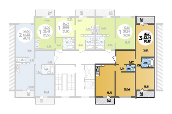 
   Продам 3-комнатную, 88.19 м², 75-летия Победы ул, 26/1 к2

. Фото 1.