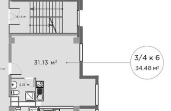 
   Продам 1-комнатную, 34.43 м², Есауленко ул, 9

. Фото 6.