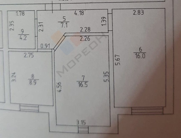 
   Продам 2-комнатную, 52.7 м², генерала Петрова И.Т. ул, 31

. Фото 16.