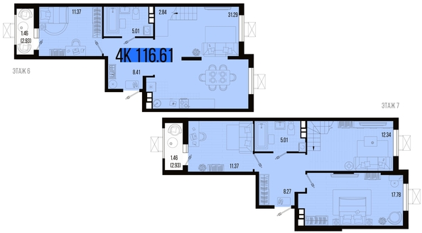 
   Продам 4-комнатную, 116.61 м², Цветной бульвар, литер 4

. Фото 4.