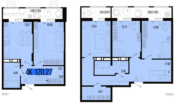 
   Продам 4-комнатную, 122.21 м², Цветной бульвар, литер 4

. Фото 4.