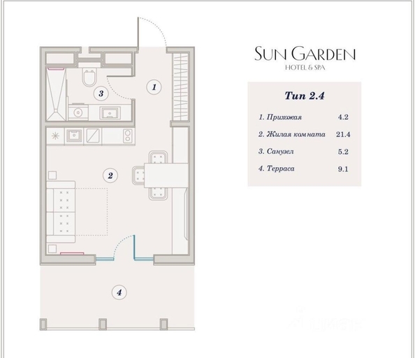 
   Продам 1-комнатную квартира, 39 м², Железнодорожная ул, 10

. Фото 9.