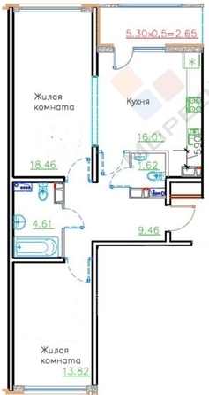 
   Продам 2-комнатную, 65 м², Питерская ул, 40к3

. Фото 9.