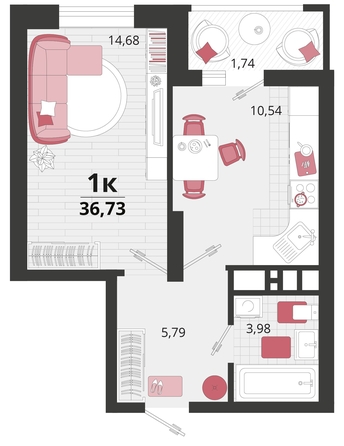 
   Продам 1-комнатную, 36.73 м², Родные просторы, литера 15

. Фото 8.