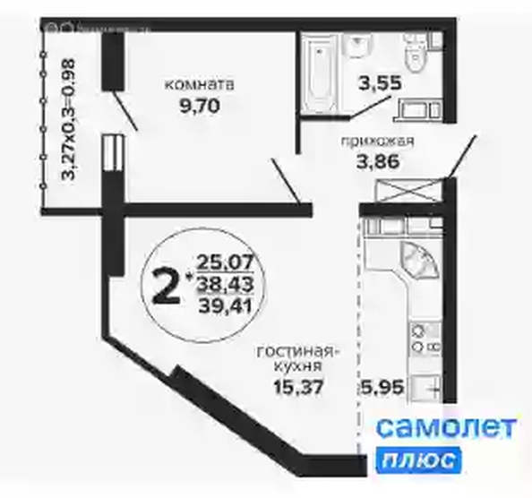 
   Продам 1-комнатную, 39.4 м², Российская ул, 257/7

. Фото 7.