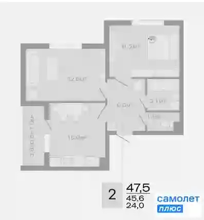 
   Продам 2-комнатную, 47.5 м², ДЗЕНПАРК, литер 10

. Фото 10.