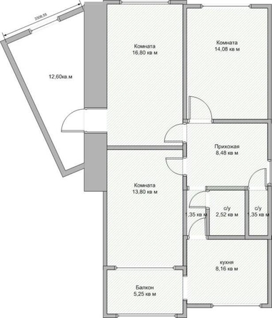 
   Продам 4-комнатную, 79.2 м², Вишневая ул, 22

. Фото 1.