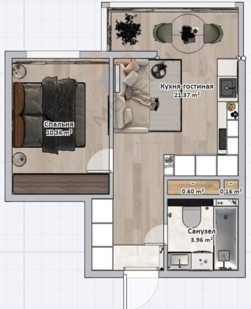 
   Продам 1-комнатную, 31.2 м², Старокубанская ул, 123А

. Фото 14.