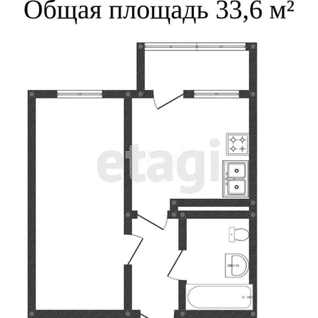 
   Продам 1-комнатную, 30 м², Западный Обход ул, 42  3

. Фото 1.