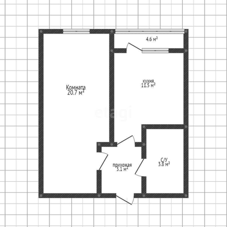 
   Продам 1-комнатную, 36.5 м², Западный Обход ул, 38/1  1

. Фото 1.