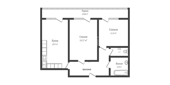 
   Продам 2-комнатную, 57.7 м², Ярославская ул, 115/1

. Фото 1.