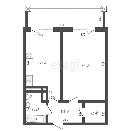 
   Продам 1-комнатную, 46.1 м², Кожевенная ул, 22

. Фото 21.